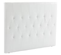 HOMCOM Testiera Letto Matrimoniale Imbottita in Pelle PU e MDF, Spalliera Letto con Design a Bottoni, 160x7x120 cm, Bianco