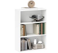 Homcom Tier Libreria Scaffale per libri con 2 ripiani regolabili per soggiorno, ufficio, camera da letto, bianco