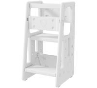 HOMCOM Torre Montessoriana per Bambini 3 Altezze Regolabili 47x47x90cm Bianco