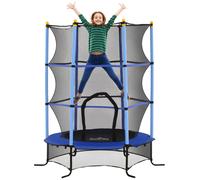 HOMCOM Trampolino Elastico Bambini 3-10 Anni Ø1.6x1.9m e Rete di Sicurezza Rosso