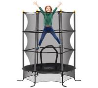 HOMCOM Trampolino Elastico Bambini 3-10 Anni Senza Molle Ø163x190cm Nero