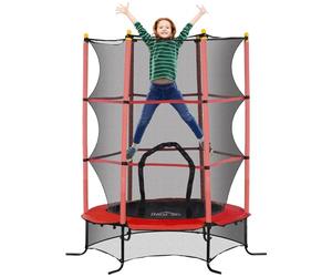HOMCOM Trampolino Elastico Bambini 3-10 Anni Senza Molle Ø163x190cm Rosso
