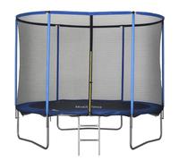 HOMCOM Trampolino Elastico da Esterno, Tappeto Elastico per Adulti da Giardino con Rete di Sicurezza e Bordo Imbottito, Giochi da Giardino e Casa, Ø305x248cm, Blu e Nero