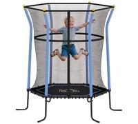HOMCOM Trampolino Elastico per Bambini 3-10 Anni, 122x111x190 cm, Blu