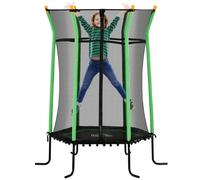 HOMCOM Trampolino Elastico per Bambini 3-10 Anni con Ingresso a Cerniera e Pali Imbottiti, Ø163.5x190 cm, Verde