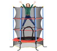 HOMCOM Trampolino per Bambini 3-10 Anni Rete di Sicurezza e Pali Imbottiti