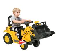 Homcom Trattore a pedali per bambini dai 18 ai 48 mesi, Escavatore per bambini con pala anteriore, clacson, volante e scomparto nascosto sotto il sedile, carico 30 kg, 80X26,5X39 cm, Giallo