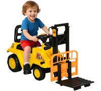 HOMCOM Trattore Cavalcabile per Bambini 3-4 Anni con Muletto, Pulsante per Suoni