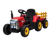 HOMCOM Trattore per Bambini Elettrico 12V con Rimorchio e Telecomando