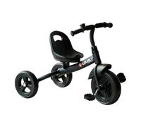 HOMCOM Triciclo per Bambini a Pedali con Campanello e Parafango Nero