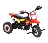 HOMCOM Triciclo per Bambini con Luci e Suoni 18-36 Mesi 71x40x51cm Rosso | Triciclo Bambini 2 Anni, Stile Moto a Pedali, 3 Ruote Larghe