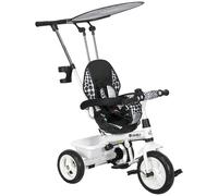 HOMCOM Triciclo per Bambini con Maniglione di Spinta Rimovibile Bianco e Nero