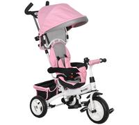 HOMCOM Triciclo per Bambini con Maniglione e Cintura di Sicurezza 1-5 Anni Blu