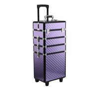 HOMCOM Trolley Makeup da Viaggio Professionale Viola (33.5x23x76/95.5cm)