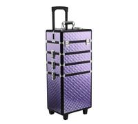 Homcom Trolley per Make Up Professionale in Alluminio Viola con Valigetta Removibile 33.5 x 23 x 76/95.5cm Aosom
