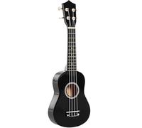 HOMCOM Ukulele Soprano da 21 Pollici per Principianti, Ukulele in Legno con Corde in Nylon, Plettro e Corda di Ricambio, Nero