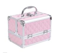 HOMCOM Valigetta Make Up con Profili Alluminio e Scomparti Cantilever Rosa