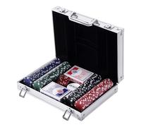 HOMCOM Valigetta Poker Professionale in Alluminio con 200 Fiches e 2 Mazzi