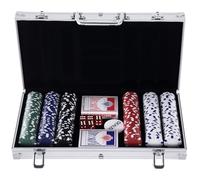 HOMCOM Valigetta Poker Professionale in Alluminio con 300 Fiches e 2 Mazzi