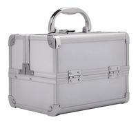 Homcom Valigetta Trucco Professionale 15 x 15 x 20 cm 2 cassetti 1 Specchio Valigia Peluqueria estetica 2 Colori (Bianco)