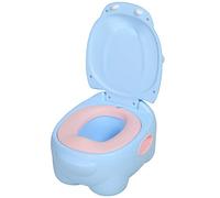 HOMCOM Vasino per Bambini 6 Mesi-48 Mesi Antiscivolo Ippopotamo Blu (40x30x23cm)