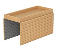 HOMCOM Vassoio da Divano per Bracciolo in Legno di Bambù, Tappetino Flessibile con Vassoio, Colore Legno Aosom Italy