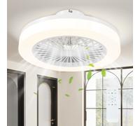 HOMCOM Ventilatore a Soffitto con Luce LED Regolabile e 6 Velocità Bianco [EEK: E]