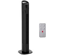 HOMCOM Ventilatore a Torre con Telecomando a 5m, Ventilatore a Colonna, Oscillante 70°, 3 Modalità e 3 Velocità, Schermo LED e Timer 7.5h, 50W, Ø20 x 78.5 cm, Nero