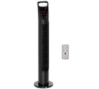 HOMCOM Ventilatore a Torre Oscillante con Telecomando fino a 5m 3 Livelli Velocità Silenzioso Ф18 x 78.5A cm, Nero Aosom