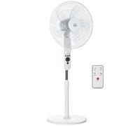 HOMCOM Ventilatore da pavimento Ø 44 cm regolabile in altezza oscillante silenzioso 45 W con telecomando timer 3 modalità 3 velocità