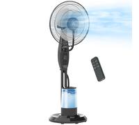 HOMCOM Ventilatore Nebulizzante Oscillante con Timer e Telecomando, Nero