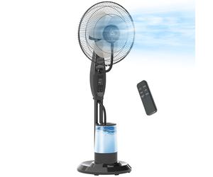 HOMCOM Ventilatore Nebulizzante Oscillante con Timer e Telecomando, Nero