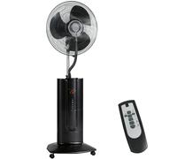 HOMCOM Ventilatore Nebulizzatore con Serbatoio 1.5L, 3 Modalità e 3 Velocità, Ventilatore a Piantana con Ruote, Oscillazione 120°, Inclinazione 20°, Timer 9h, Display LED e Telecomando, 100W, 130cm