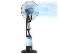 HOMCOM Ventilatore Nebulizzatore con Serbatoio da 3L, 3 Velocità e Oscillazione 75°, Ventilatore a Piantana con Nebulizzazione Regolabile, Ruote, 90W, Diametro 50 cm, Altezza 125 cm, Nero
