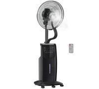 HOMCOM Ventilatore Nebulizzatore con Telecomando, Timer 12h e Oscillazione 70°, 3 Velocità, 3 Funzioni e Antizanzare Ф44.5x135cm Nero Aosom
