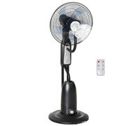 HOMCOM Ventilatore Oscillante con Nebulizzatore Deumidificatore e Telecomando 3 Modalità e Timer 12h Ф44.5cm x 120cm Aosom