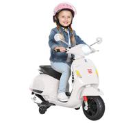 HOMCOM Vespa Moto Elettrica per Bambini 6V 3-6 Anni Musica MP3 Bianco