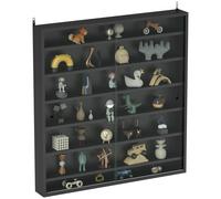 HOMCOM Vetrina Nera a 6 Ripiani Regolabili con Ante in Vetro