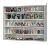 HOMCOM Vetrinetta per Collezionismo a 5 Livelli in Legno Grigio