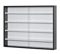 HOMCOM Vetrinetta per Collezionismo con 4 Mensole Regolabili 80x9.5x60cm