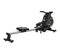 HOMCOM - Vogatore Magnetico Pieghevole Con Volano Regolabile Su 8 Livelli E Monitor Lcd, Nero