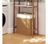 HOMCOM-Wäschekorb-Bambus-52L X 32B x 63H cm-Marrone