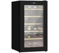 HOMCOM Wine Cooler 24 bottiglie 65L con Touch Screen per interni a luce LED nero