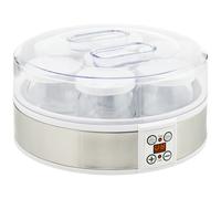 HOMCOM Yogurtiera 20W da 1.5L con 7 Vasetti e Display con Pulsanti Bianca