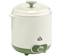 HOMCOM Yogurtiera 20W da 1.5L per 3-5 Persone con 2 Vasetti e Colino, in Plastica, 19.5x17.5x21.4 cm, Bianca Aosom
