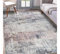Homcomodar Tappeto Salotto 120x170cm Blu Grigio Tappeto Scendiletto Camera da Letto Tappeti Cotone Lavabili Lavatrice the Carpet per Salotto Cameretta Uffici