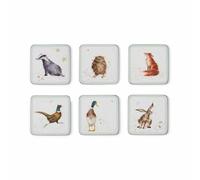 Homdox Pimpernel 10,5 x 10,5 cm MDF con retro in sughero Wrendale Designs sottobicchieri, set di 6, multicolore
