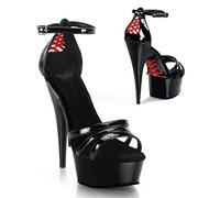 HOMDREAM Tacchi Donna Sandali con Tacco Alto 15CM Modello A Spillo Catwalk Nightclub Platform Performance,Black-46