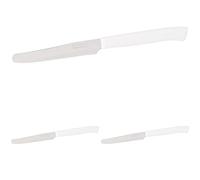 Home 0 Coltelli da Tavola Seghettati, Confezione da 18 Pezzi, Inossidabile, Acciaio/Bianco, 29x2x8 cm, 6 unità