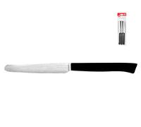 Home 0 Coltelli da Tavola Seghettati, Confezione da 6 Pezzi, Acciaio Inossidabile, Nero, 29x2x8 cm, 6 unità